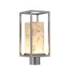 Alabaster Rocks! Collection - Laguna Family 1-Light Nickel, Silver, Gray, Yellow, Orange, Cream LED Outdoor Post Light by Justice Design