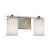 Textile Era 2-Light Brushed Nickel Bath Light with White Shade by Justice Design 1 Textile Era 2-Light Brushed Nickel Bath Light with White Shade by Justice Design -Justice Design Sales brushed nickel justice design vanity lighting fab 8442 10 whte nckl 64 1000