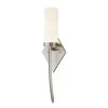 Fusion Pointe ADA 5.8 in. Brushed Nickel LED Wall Sconce with Opal Glass Shade by Justice Design -Justice Design Sales brushed nickel justice design vanity lighting fsn 4031 opal nckl 64 1000
