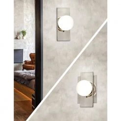 Fusion Luna ADA 3.5 in. Brushed Nickel LED Wall Sconce with Clear Glass Shade by Justice Design -Justice Design Sales brushed nickel justice design vanity lighting fsn 4041 clop nckl 31 1000