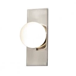 Fusion Luna ADA 3.5 in. Brushed Nickel LED Wall Sconce with Clear Glass Shade by Justice Design -Justice Design Sales brushed nickel justice design vanity lighting fsn 4041 clop nckl c3 1000