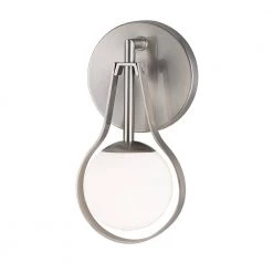 Fusion Pearl ADA 5 in. Brushed Nickel LED Wall Sconce with Opal Glass Shade by Justice Design