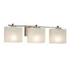 Fusion Era 3-Light Brushed Nickel Bath Light with Weave Shade by Justice Design -Justice Design Sales brushed nickel justice design vanity lighting fsn 8443 55 weve nckl 64 1000