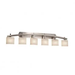 Fusion Archway 6-Light Brushed Nickel Bath Light with Opal Shade by Justice Design