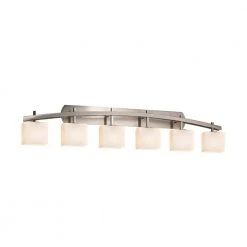 Fusion Archway 6-Light Brushed Nickel Bath Light with Opal Shade by Justice Design