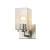 Fusion Vice 5.5 in. Brushed Nickel LED Wall Sconce with Seeded Glass Shade by Justice Design 2 Fusion Vice 5.5 in. Brushed Nickel LED Wall Sconce with Seeded Glass Shade by Justice Design -Justice Design Sales brushed nickel justice design vanity lighting fsn 8941 15 seed nckl 64 1000