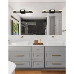 Fusion Puck 24 in. Brushed Nickel LED Vanity Light Bar with Opal Glass Shade by Justice Design -Justice Design Sales brushed nickel justice design vanity lighting fsn 8993 opal nckl 31 1000