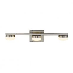 Fusion Puck 24 in. Brushed Nickel LED Vanity Light Bar with Opal Glass Shade by Justice Design