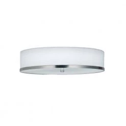 15 in. Brushed Nickel, White Linen Fabric LED Semi-Flush Mount by Justice Design