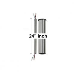 Minimalist 24 in. Brushed Steel Extension Downrod for Minimalist or Minimalist Max Ceiling Fan, Includes Decorative Tube by Monte Carlo