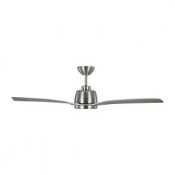 Avila 54 in. Integrated LED Indoor/Outdoor Brushed Steel Ceiling Fan with Light Kit, Remote Control and Reversible Motor by Monte Carlo -Justice Design Sales brushed steel monte carlo ceiling fans with lights 3avlr54bsd 1f 1000