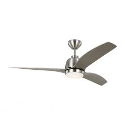 Avila 54 in. Integrated LED Indoor/Outdoor Brushed Steel Ceiling Fan with Light Kit, Remote Control and Reversible Motor by Monte Carlo