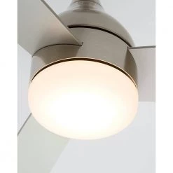 Streaming Smart 60 in. LED Indoor/Outdoor Brushed Steel Ceiling Fan with Remote Control and Reversible Motor by Monte Carlo -Justice Design Sales brushed steel monte carlo ceiling fans with lights 3stmsm60bsd 1d 1000