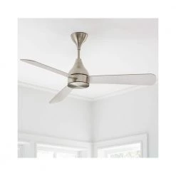 Streaming Smart 60 in. LED Indoor/Outdoor Brushed Steel Ceiling Fan with Remote Control and Reversible Motor by Monte Carlo -Justice Design Sales brushed steel monte carlo ceiling fans with lights 3stmsm60bsd 31 1000