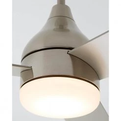 Streaming Smart 60 in. LED Indoor/Outdoor Brushed Steel Ceiling Fan with Remote Control and Reversible Motor by Monte Carlo -Justice Design Sales brushed steel monte carlo ceiling fans with lights 3stmsm60bsd 40 1000