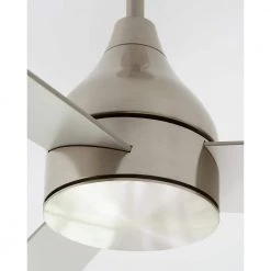 Streaming Smart 60 in. LED Indoor/Outdoor Brushed Steel Ceiling Fan with Remote Control and Reversible Motor by Monte Carlo -Justice Design Sales brushed steel monte carlo ceiling fans with lights 3stmsm60bsd 76 1000