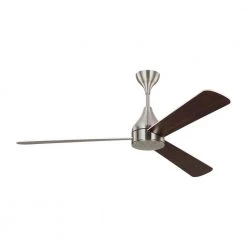 Streaming Smart 60 in. LED Indoor/Outdoor Brushed Steel Ceiling Fan with Remote Control and Reversible Motor by Monte Carlo -Justice Design Sales brushed steel monte carlo ceiling fans with lights 3stmsm60bsd c3 1000