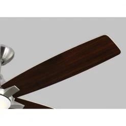 Lowden Smart 60 in. LED Indoor/Outdoor Brushed Steel Ceiling Fan with Light Kit, Remote Control and Reversible Motor by Monte Carlo -Justice Design Sales brushed steel monte carlo ceiling fans with lights 5lwdsm60bsd 76 1000