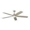 Lowden Smart 60 in. LED Indoor/Outdoor Brushed Steel Ceiling Fan with Light Kit, Remote Control and Reversible Motor by Monte Carlo