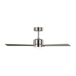 Rozzen 44 in. Indoor Brushed Steel Ceiling Fan with Silver Blades and Remote by Monte Carlo -Justice Design Sales brushed steel monte carlo ceiling fans without lights 3rozr44bs 1d 1000