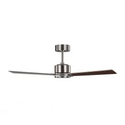 Rozzen 44 in. Indoor Brushed Steel Ceiling Fan with Silver Blades and Remote by Monte Carlo -Justice Design Sales brushed steel monte carlo ceiling fans without lights 3rozr44bs 66 1000