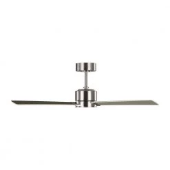Rozzen 44 in. Indoor Brushed Steel Ceiling Fan with Silver Blades and Remote by Monte Carlo -Justice Design Sales brushed steel monte carlo ceiling fans without lights 3rozr44bs d4 1000