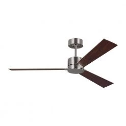 Rozzen 52 in. Indoor Brushed Steel Ceiling Fan with Silver Blades and Remote by Monte Carlo -Justice Design Sales brushed steel monte carlo ceiling fans without lights 3rozr52bs 1d 1000