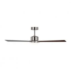 Rozzen 52 in. Indoor Brushed Steel Ceiling Fan with Silver Blades and Remote by Monte Carlo -Justice Design Sales brushed steel monte carlo ceiling fans without lights 3rozr52bs 1f 1000