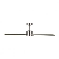Rozzen 52 in. Indoor Brushed Steel Ceiling Fan with Silver Blades and Remote by Monte Carlo -Justice Design Sales brushed steel monte carlo ceiling fans without lights 3rozr52bs 76 1000