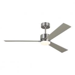 Rozzen 52 in. Indoor Brushed Steel Ceiling Fan with Silver Blades and Remote by Monte Carlo -Justice Design Sales brushed steel monte carlo ceiling fans without lights 3rozr52bs c3 1000