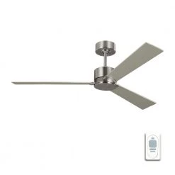 Rozzen 52 in. Indoor/Outdoor Brushed Steel Ceiling Fan with Handheld Remote Control and Reversible Motor by Monte Carlo