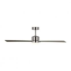 Rozzen 52 in. Indoor/Outdoor Brushed Steel Ceiling Fan with Handheld Remote Control and Reversible Motor by Monte Carlo -Justice Design Sales brushed steel monte carlo ceiling fans without lights 3rzr52bs 76 1000