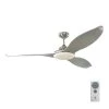Stockton 60 in. Integrated LED Indoor/Outdoor Brushed Steel Ceiling Fan with Silver Blades and Remote Control by Monte Carlo -Justice Design Sales brushed steel with silver blades monte carlo ceiling fans with lights 3str60bsd 64 1000
