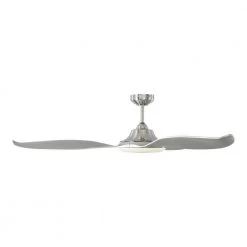 Stockton 60 in. Integrated LED Indoor/Outdoor Brushed Steel Ceiling Fan with Silver Blades and Remote Control by Monte Carlo -Justice Design Sales brushed steel with silver blades monte carlo ceiling fans with lights 3str60bsd c3 1000