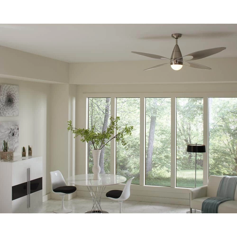 Butterfly 54 in. Integrated LED Indoor/Outdoor Brushed Steel Ceiling Fan Silver Blades and Remote Control by Monte Carlo 5 Butterfly 54 in. Integrated LED Indoor/Outdoor Brushed Steel Ceiling Fan Silver Blades and Remote Control by Monte Carlo - Image 3