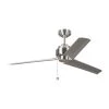 Arcade 54 in. Indoor Brushed Steel Ceiling Fan with Silver Blades and 3-Speed Pull Chain by Monte Carlo -Justice Design Sales brushed steel with silver blades monte carlo ceiling fans without lights 3ar54bs 64 1000