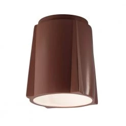 Radiance Collection 1-Light Clay, Red/Brown Outdoor Flush Mount Light by Justice Design