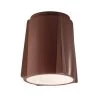 Radiance Collection 1-Light Clay, Red/Brown, Brown LED Outdoor Flush Mount Light by Justice Design -Justice Design Sales canyon clay justice design outdoor flush mount lights cer 6140w clay led1 1000 64 1000