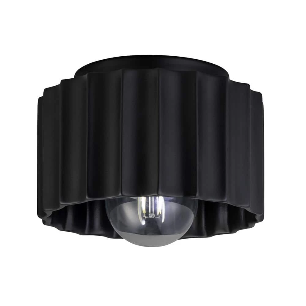 Radiance Collection 1-Light Black Outdoor Flush Mount Light by Justice Design 3 Radiance Collection 1-Light Black Outdoor Flush Mount Light by Justice Design