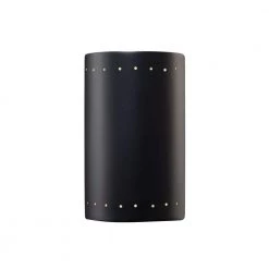 Ambiance 1-Light Carbon Matte Black Solar LED Outdoor Wall Lantern Sconce by Justice Design