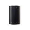Ambiance 1-Light Carbon Matte Black Solar LED Outdoor Wall Lantern Sconce by Justice Design