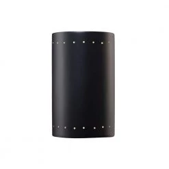 Ambiance 1-Light Carbon Matte Black Solar LED Outdoor Wall Lantern Sconce by Justice Design