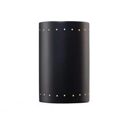 Ambiance 1-Light Carbon Matte Black Solar LED Outdoor Wall Lantern Sconce by Justice Design