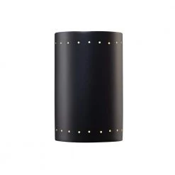 Ambiance 1-Light Carbon Matte Black Solar LED Outdoor Wall Lantern Sconce by Justice Design