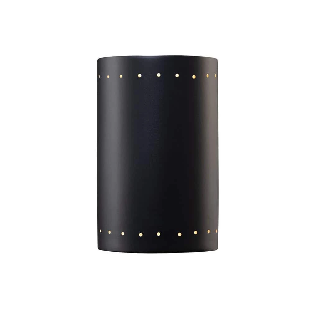 Ambiance 1-Light Carbon Matte Black Solar LED Outdoor Wall Lantern Sconce by Justice Design 3 Ambiance 1-Light Carbon Matte Black Solar LED Outdoor Wall Lantern Sconce by Justice Design