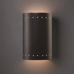 Ambiance 2-Light Carbon Matte Black Wall Sconce by Justice Design -Justice Design Sales carbon matte black justice design vanity lighting cer 5295 crb c3 1000