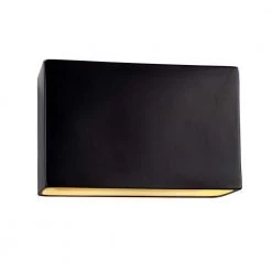 Ambiance 2-Light Carbon Matte Black Ceramic Wall Sconce by Justice Design