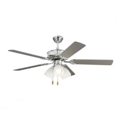 Haven LED 3 52 in. Indoor Chrome Ceiling Fan with Light Kit by Monte Carlo 17 Haven LED 3 52 in. Indoor Chrome Ceiling Fan with Light Kit by Monte Carlo -Justice Design Sales chrome monte carlo ceiling fans with lights 5hv52chf 1d 1000