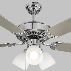 Haven LED 3 52 in. Indoor Chrome Ceiling Fan with Light Kit by Monte Carlo 15 Haven LED 3 52 in. Indoor Chrome Ceiling Fan with Light Kit by Monte Carlo -Justice Design Sales chrome monte carlo ceiling fans with lights 5hv52chf 40 1000