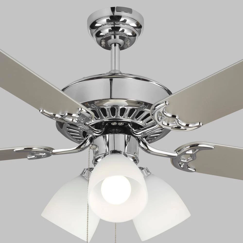 Haven LED 3 52 in. Indoor Chrome Ceiling Fan with Light Kit by Monte Carlo 5 Haven LED 3 52 in. Indoor Chrome Ceiling Fan with Light Kit by Monte Carlo - Image 3